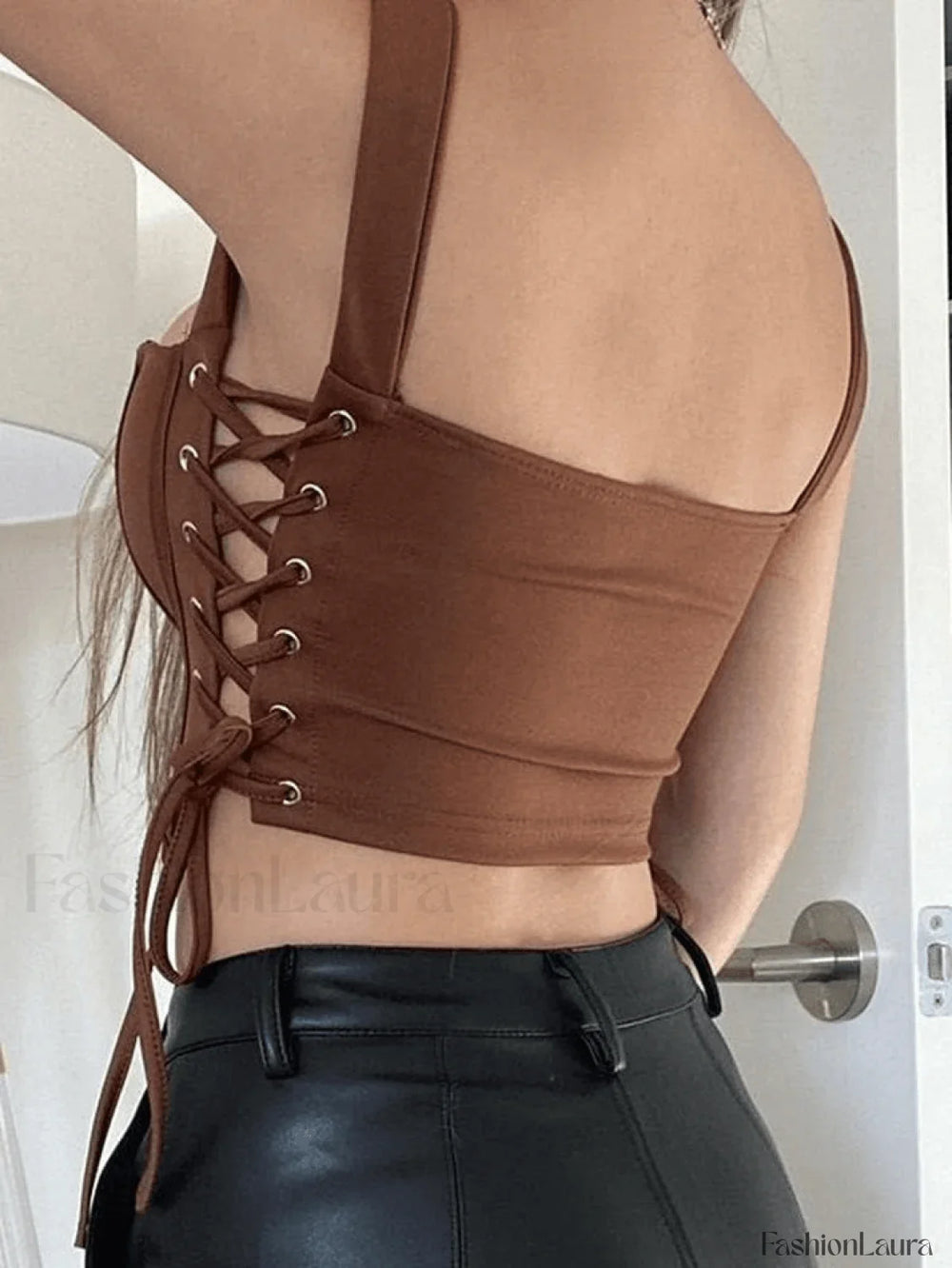 Side Lace Up Corset Top Tops&Tees