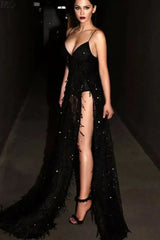 Side Split Sequin Charming Party Maxi Dress Party Dresses L