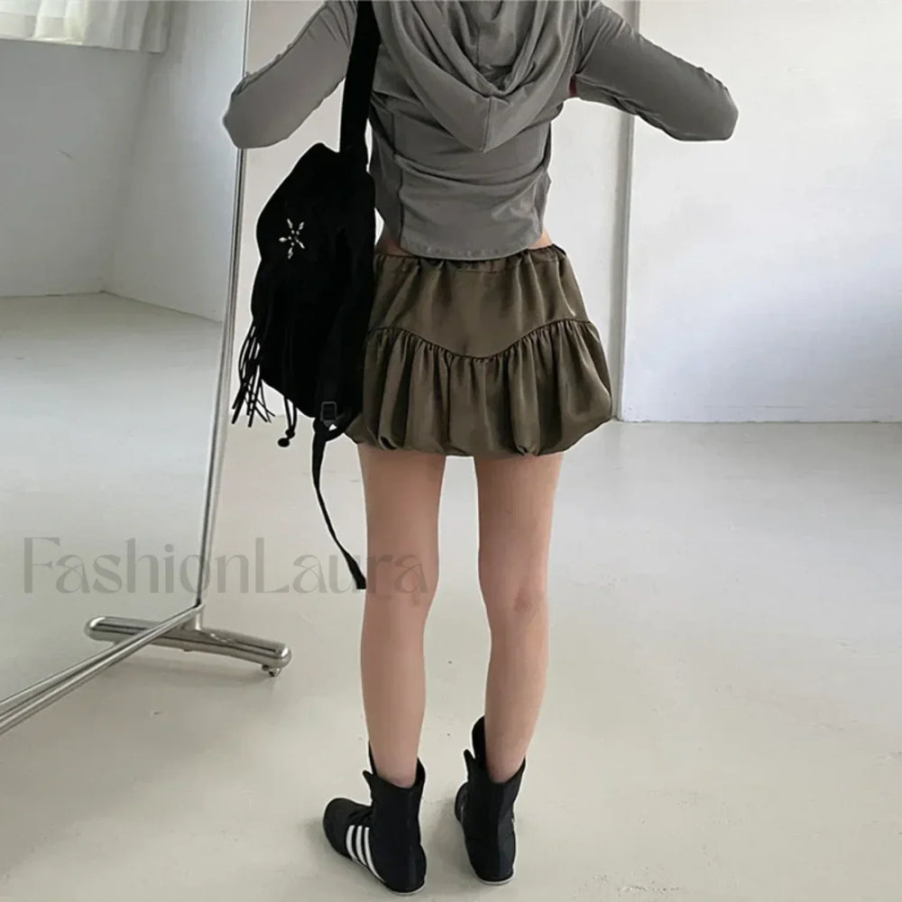 Silk Patchwork Japanese Tutu Skirt Grey / One Size