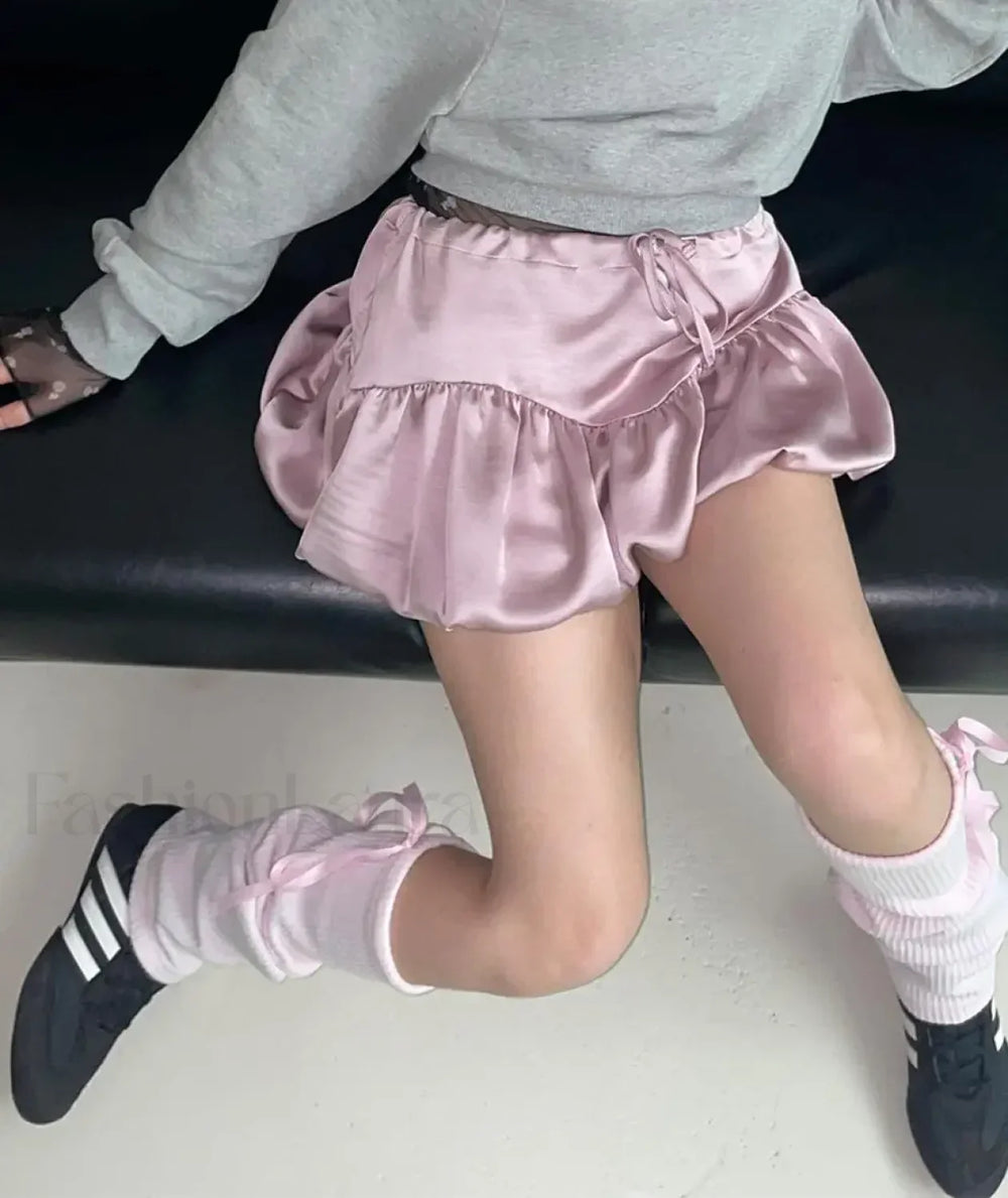 Silk Patchwork Japanese Tutu Skirt Pink / One Size