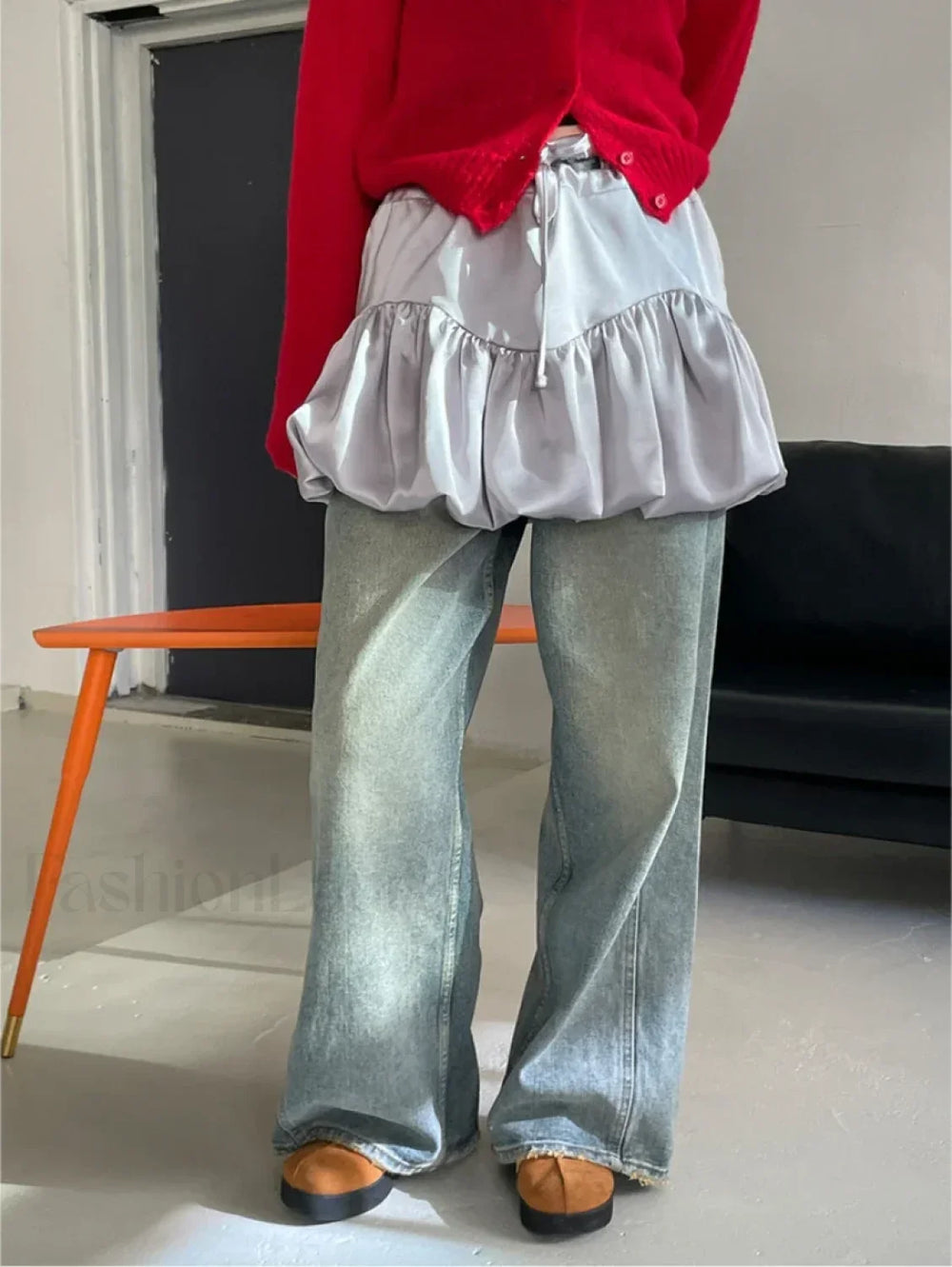 Silk Patchwork Japanese Tutu Skirt WHITE / One Size