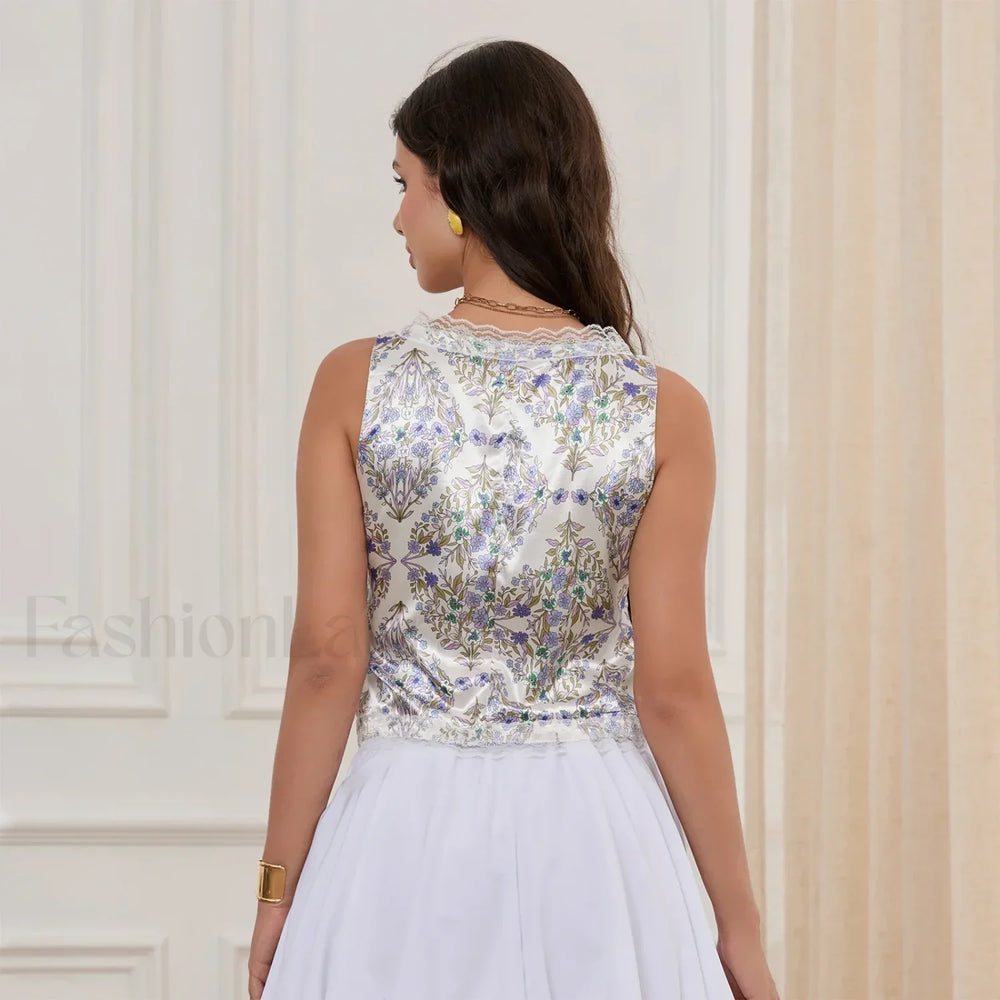 Silky Double Bow Lace Crop Top