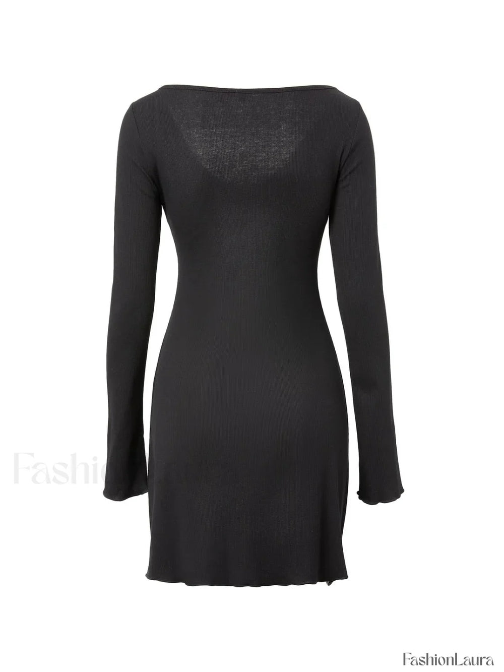 Simple Knitted Long Sleeve Mini Dress Mini Dresses