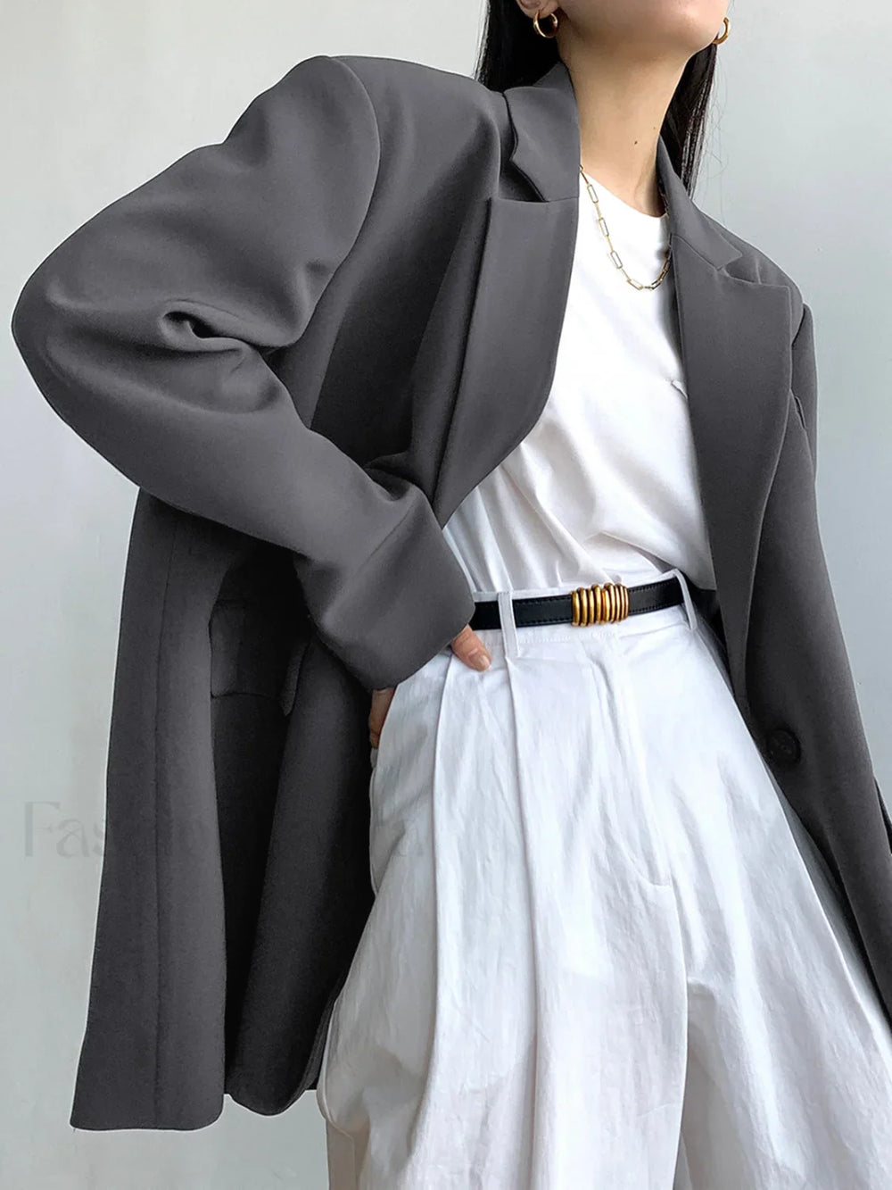 Single Breasted Graceful Essential Blazer Grey / S Blazers