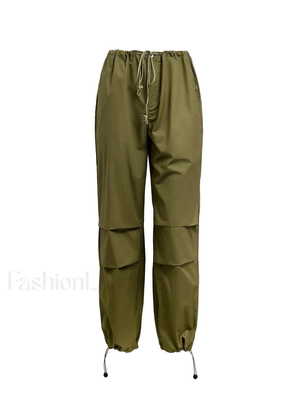 Size Friendly Low Waist Parachute Cargo Pants Cargo Pants