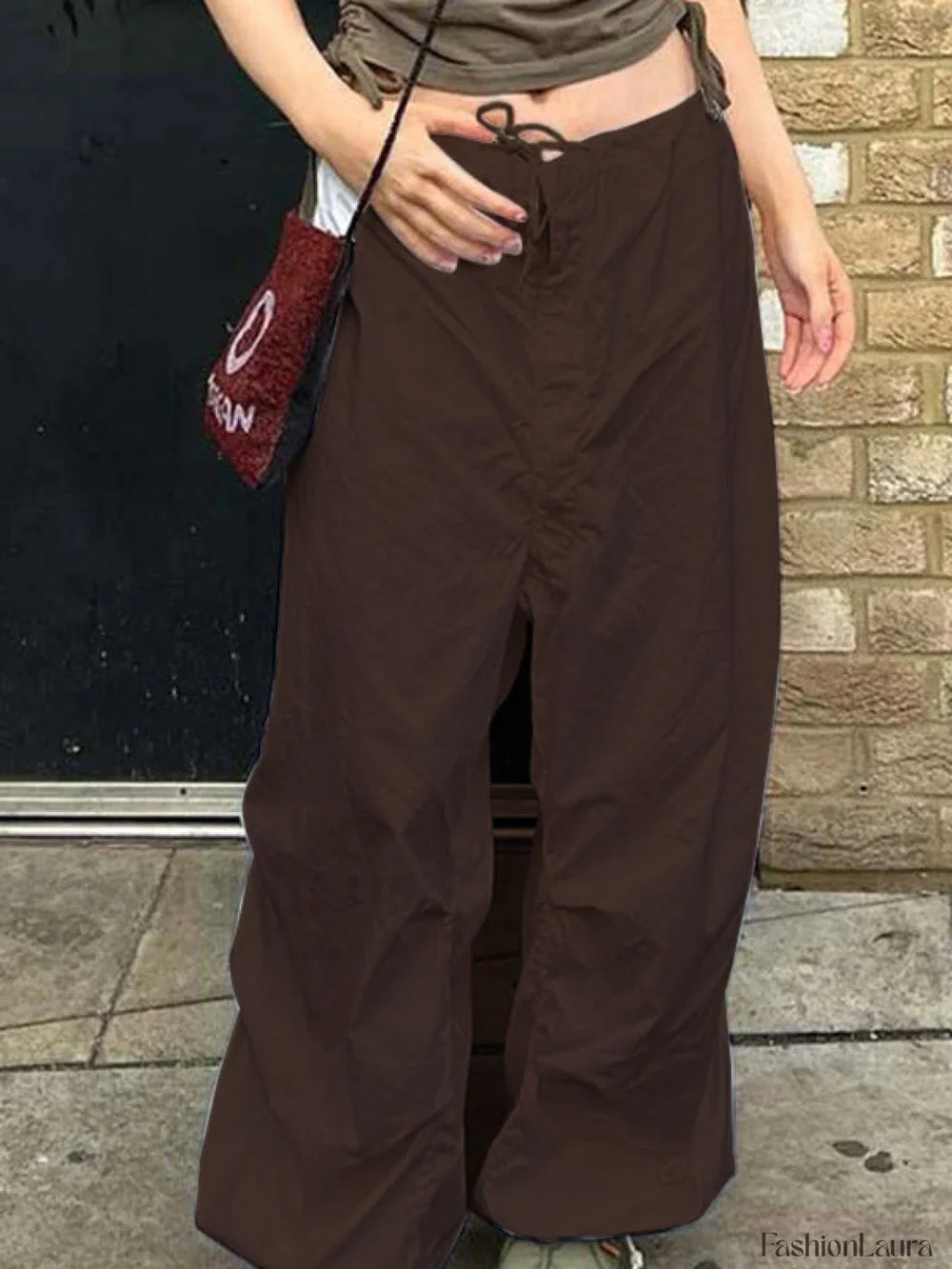 Size Friendly Low Waist Parachute Cargo Pants Cargo Pants