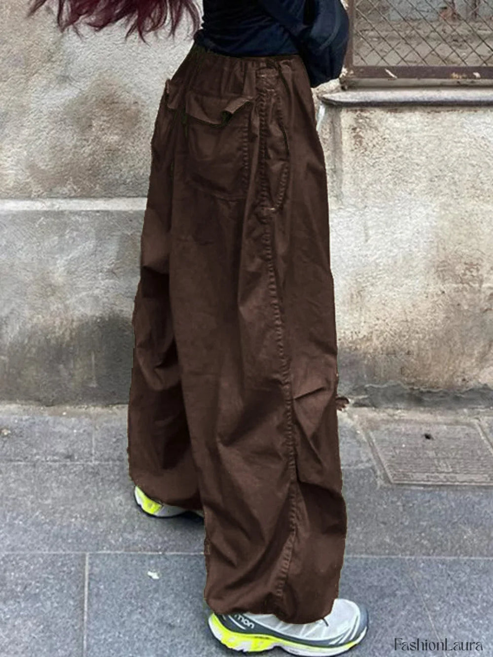 Size Friendly Low Waist Parachute Cargo Pants Cargo Pants