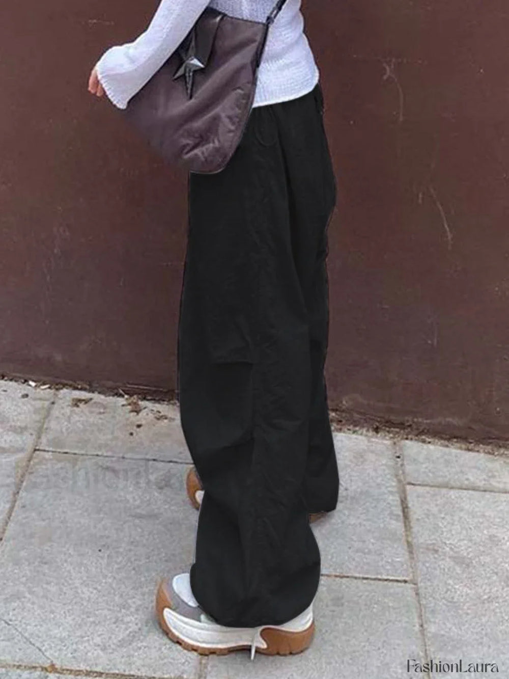 Size Friendly Low Waist Parachute Cargo Pants Cargo Pants