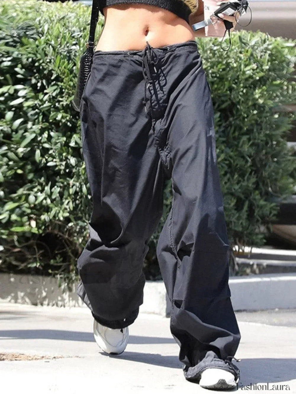 Size Friendly Low Waist Parachute Cargo Pants Cargo Pants