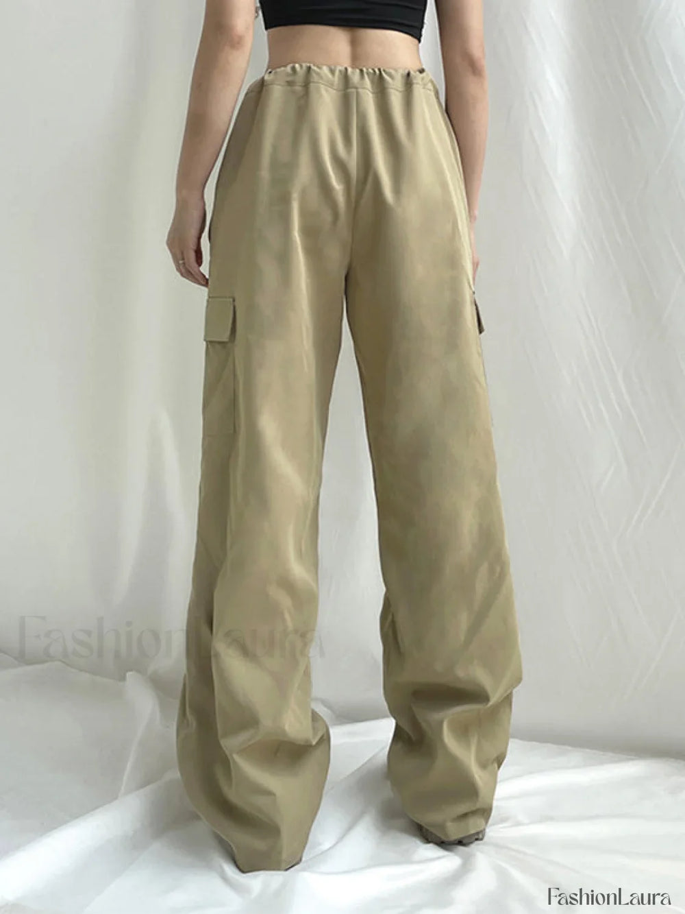 Size Friendly Low Waist Parachute Cargo Pants Cargo Pants