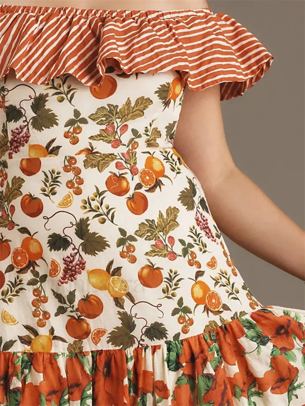 Slash Neck Off Shoulder Floral Dress