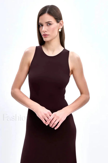 Sleeveless Split Bodycon Work Dress