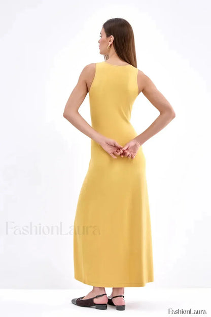 Sleeveless Split Bodycon Work Dress