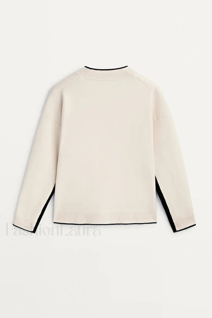 Slim Fit Patchwork Knit Cardigan