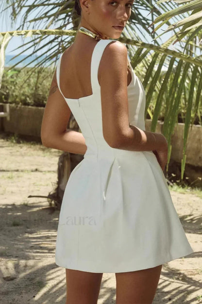 Slim Fit Waist Spice Girl Strappy Mini Dress