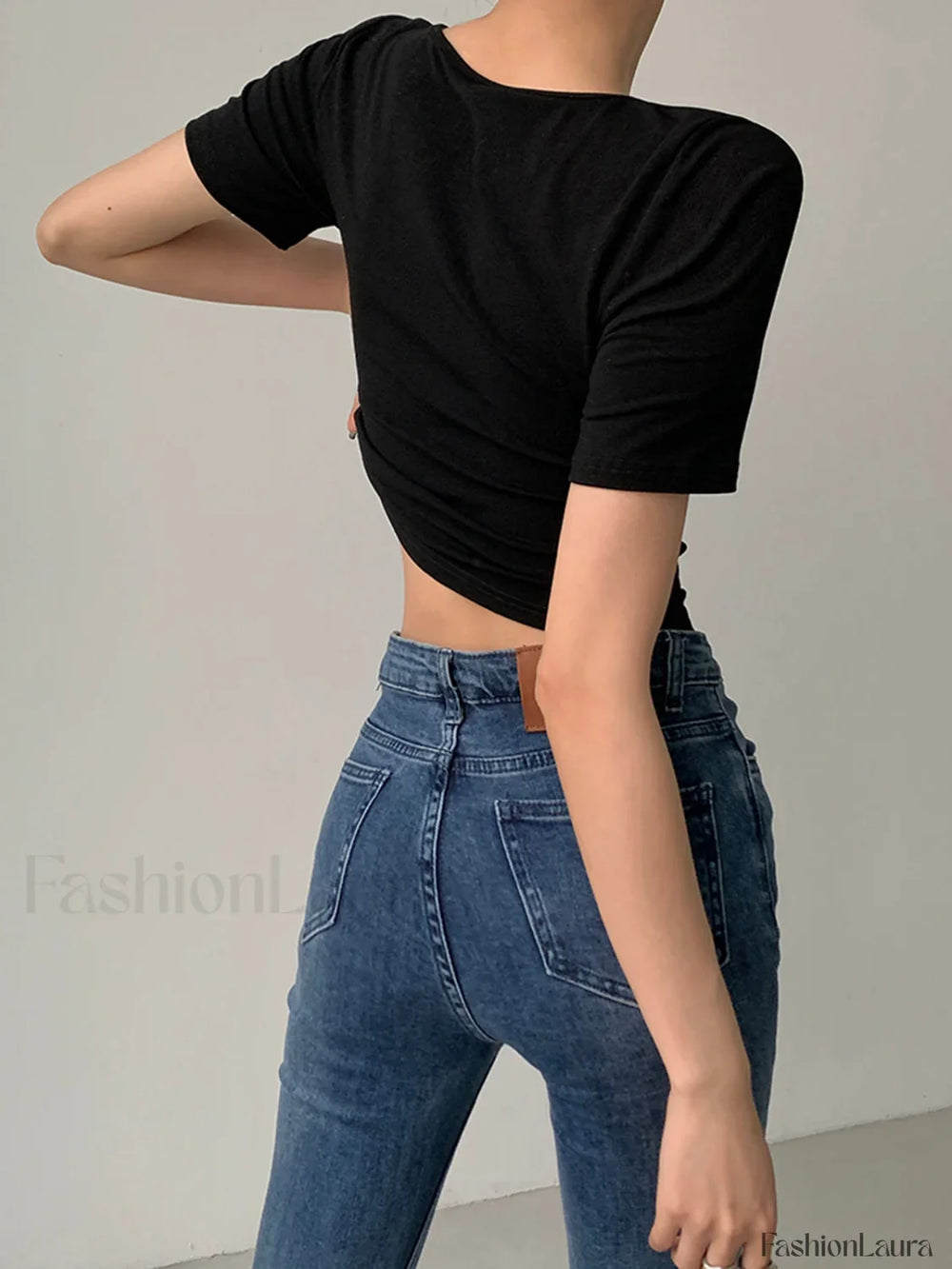 Slinky Metal Ring Trendy Short Sleeve Top T Shirts