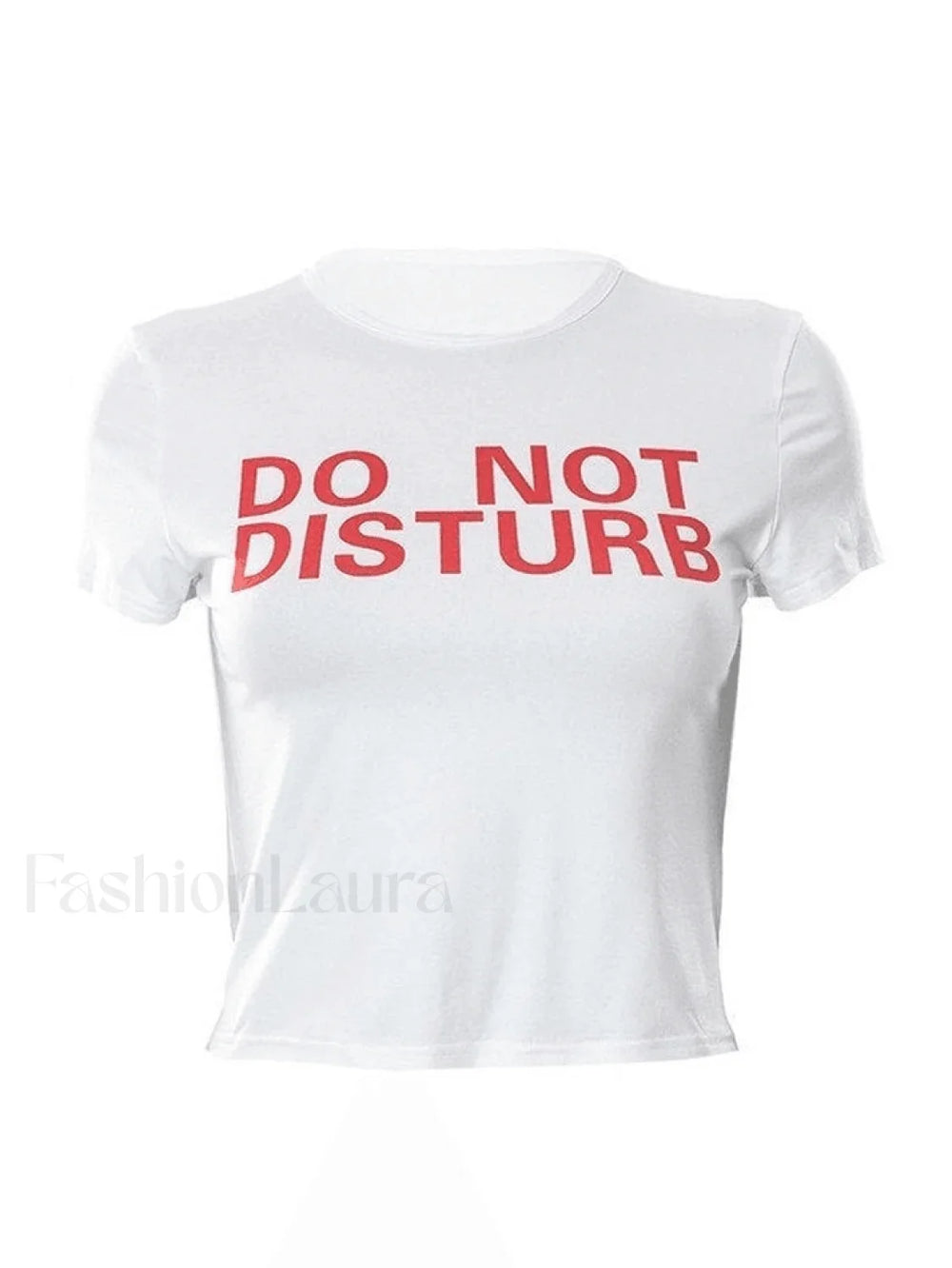 Slogan Print White Crop Top Tops&Tees