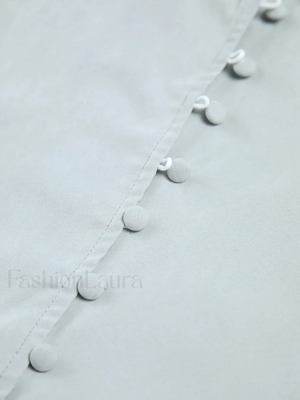 Solid Button Graceful Stand Collar Shirt Shirts