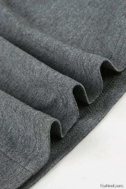 Solid Buttoned High Collar Bodycon A Line Work Dress