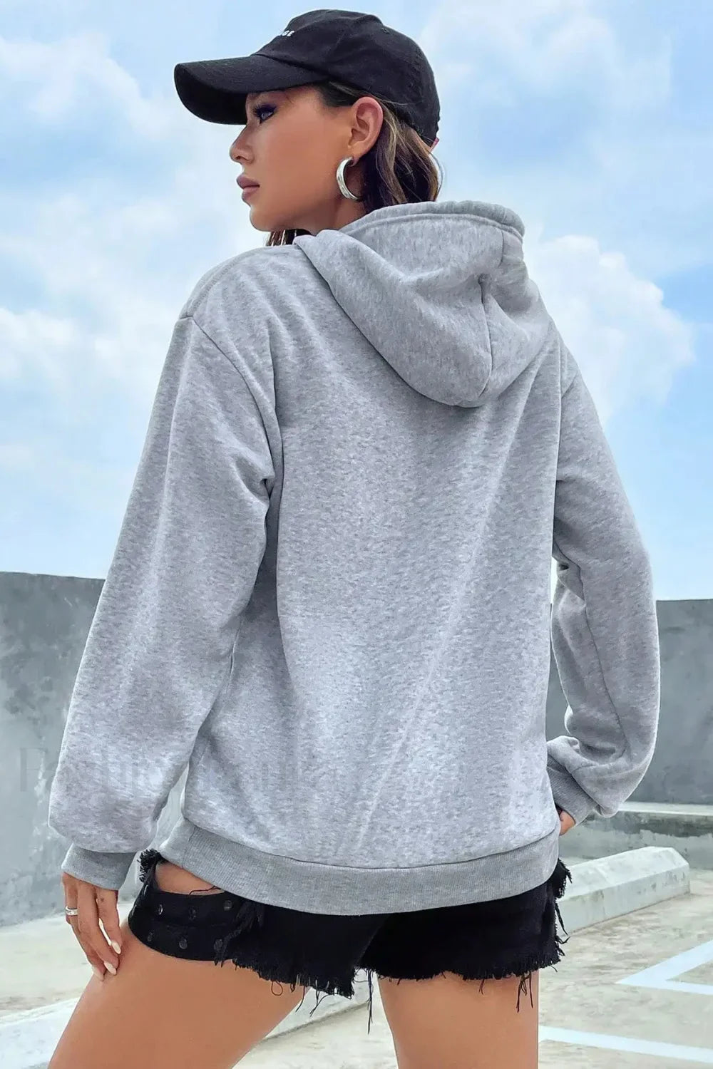Solid Color Casual Pocket Hoodie