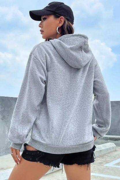 Solid Color Casual Pocket Hoodie