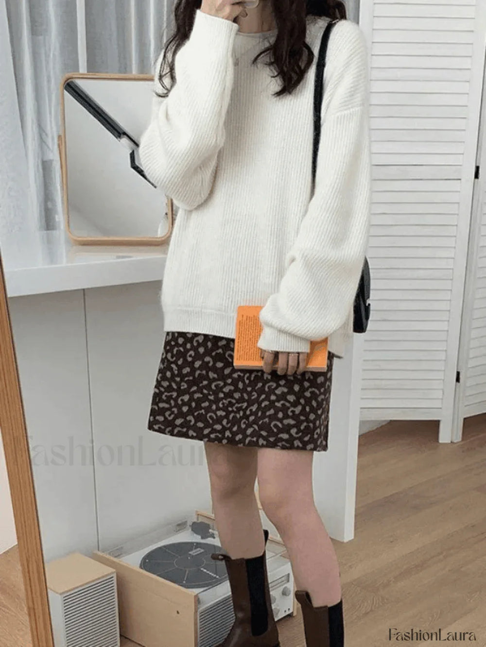 Solid Color Crew Neck Pullover Sweater Sweaters