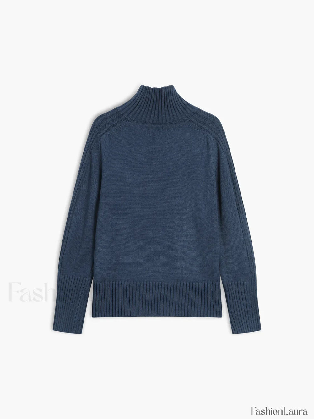 Solid High Neck Knit Sweater Sweaters