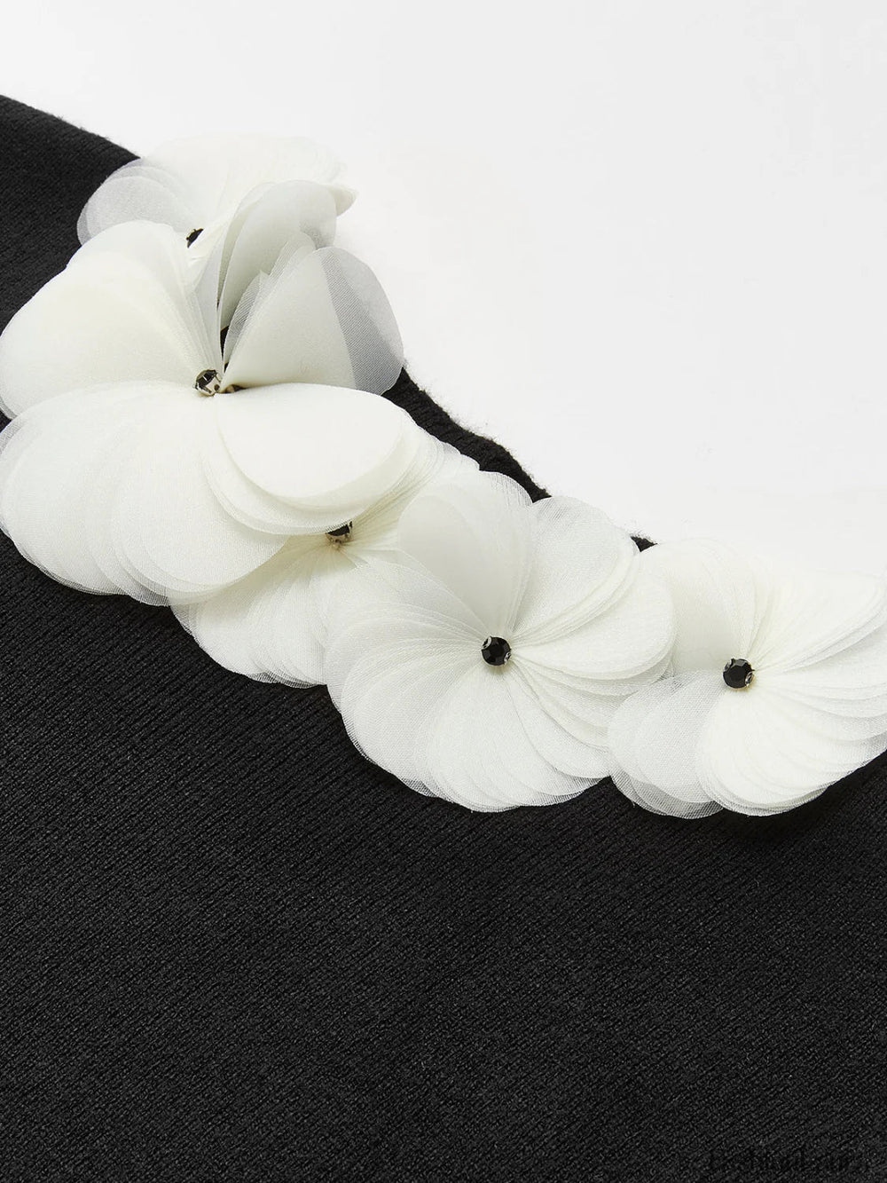 Solid Long Sleeve Floral Knit Top Knit Tops