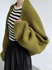 Solid Open Front Shrug Sweater Cardigans