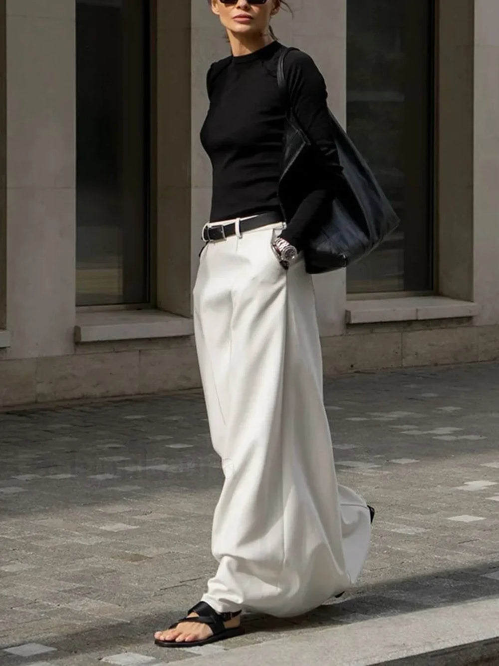 Solid Pleated Graceful Maxi Skirt Skirts