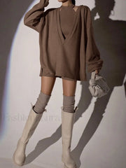 Solid Ribbed Knit Sweatshirt with Vest Sweatshirts