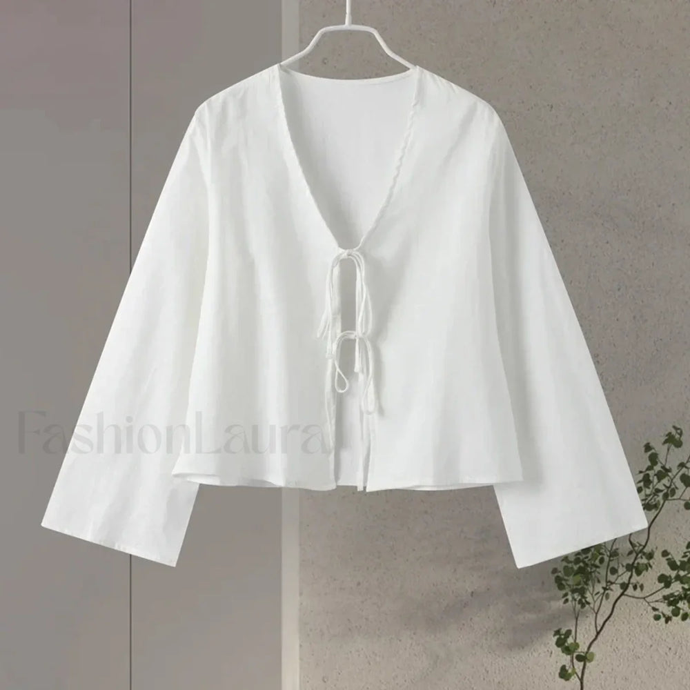 Solid White Female Office Blouse white / S