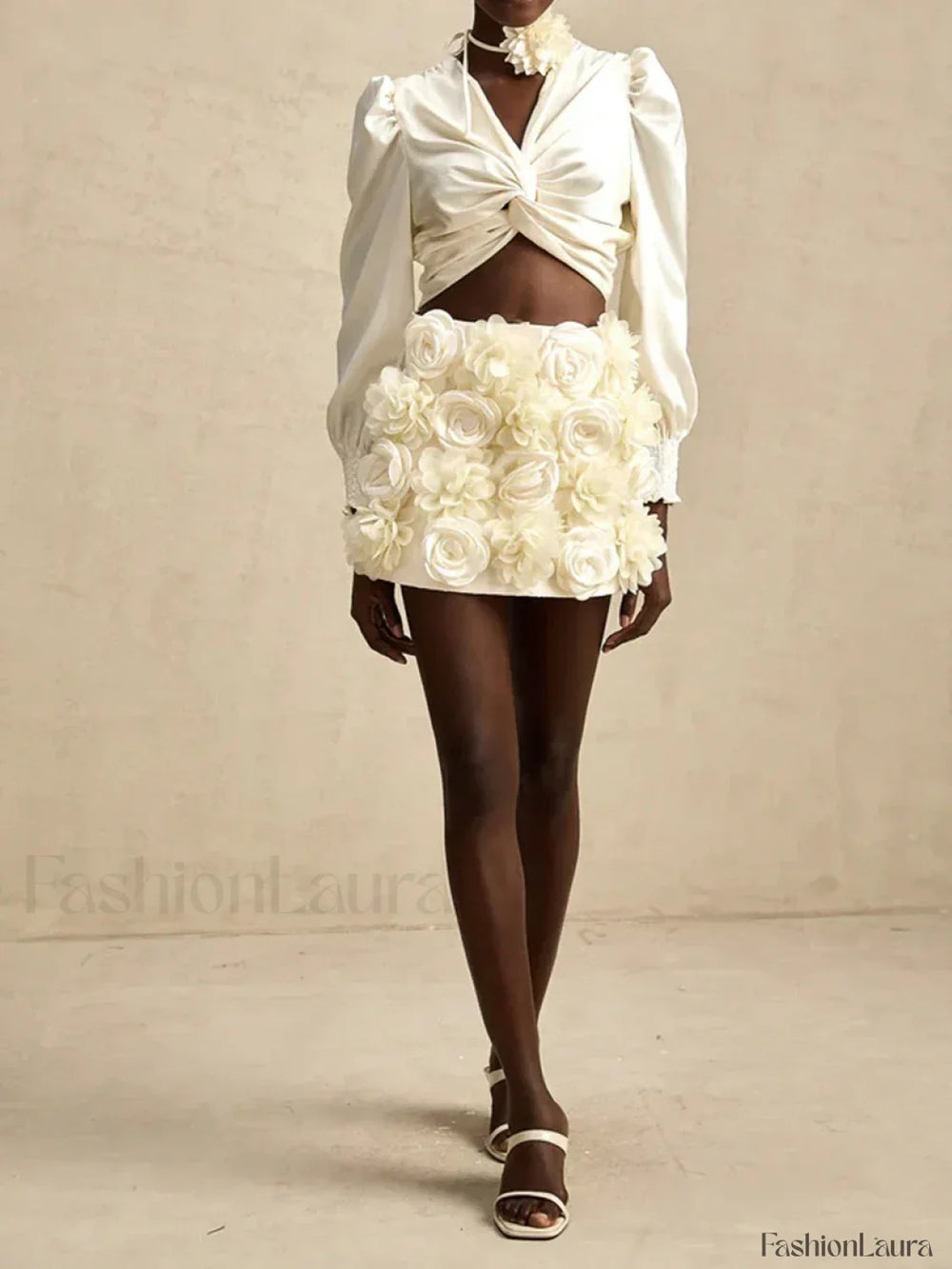 Spliced Appliques Party Skirt