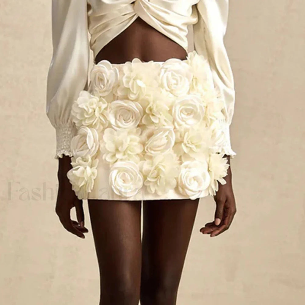 Spliced Appliques Party Skirt