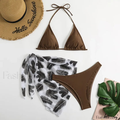 Split Classic Print Three Piece Set Coffee / S