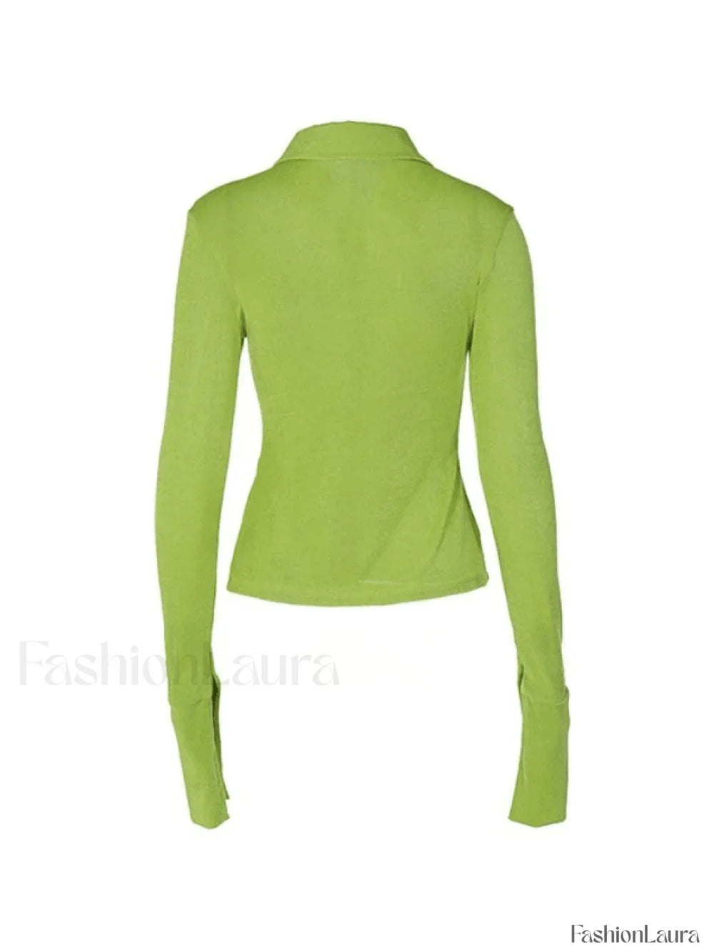 Split Cuff Button Front Long Sleeve Blouse Shirts