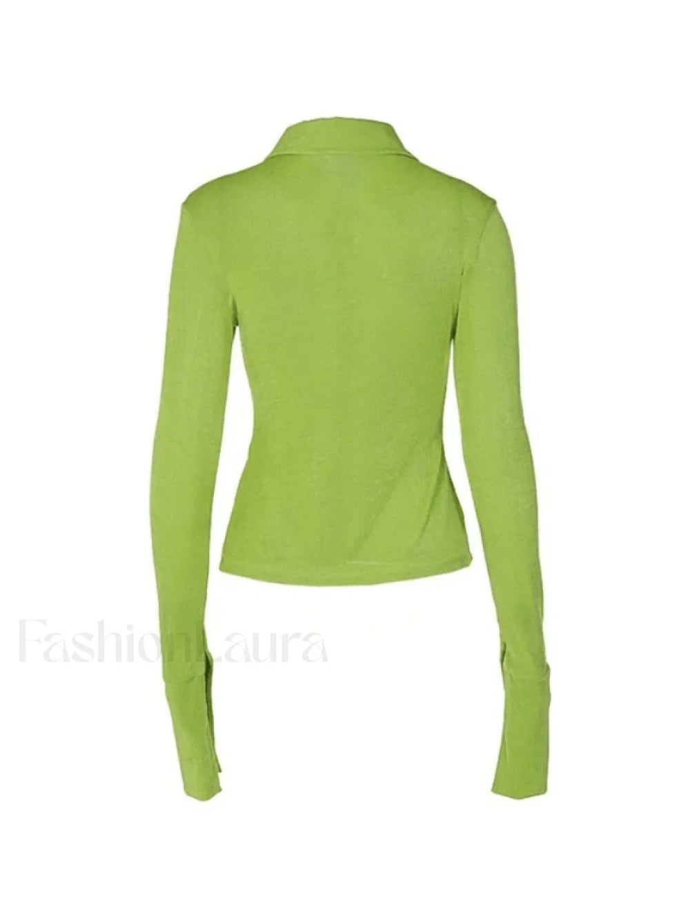 Split Cuff Button Front Long Sleeve Blouse Shirts