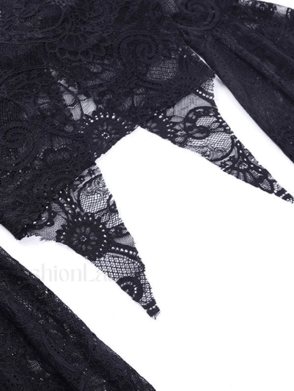 Split Lace Cropped Long Sleeve Blouse Shirts