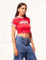 Sports Letter Print Gothic Grunge T Shirt