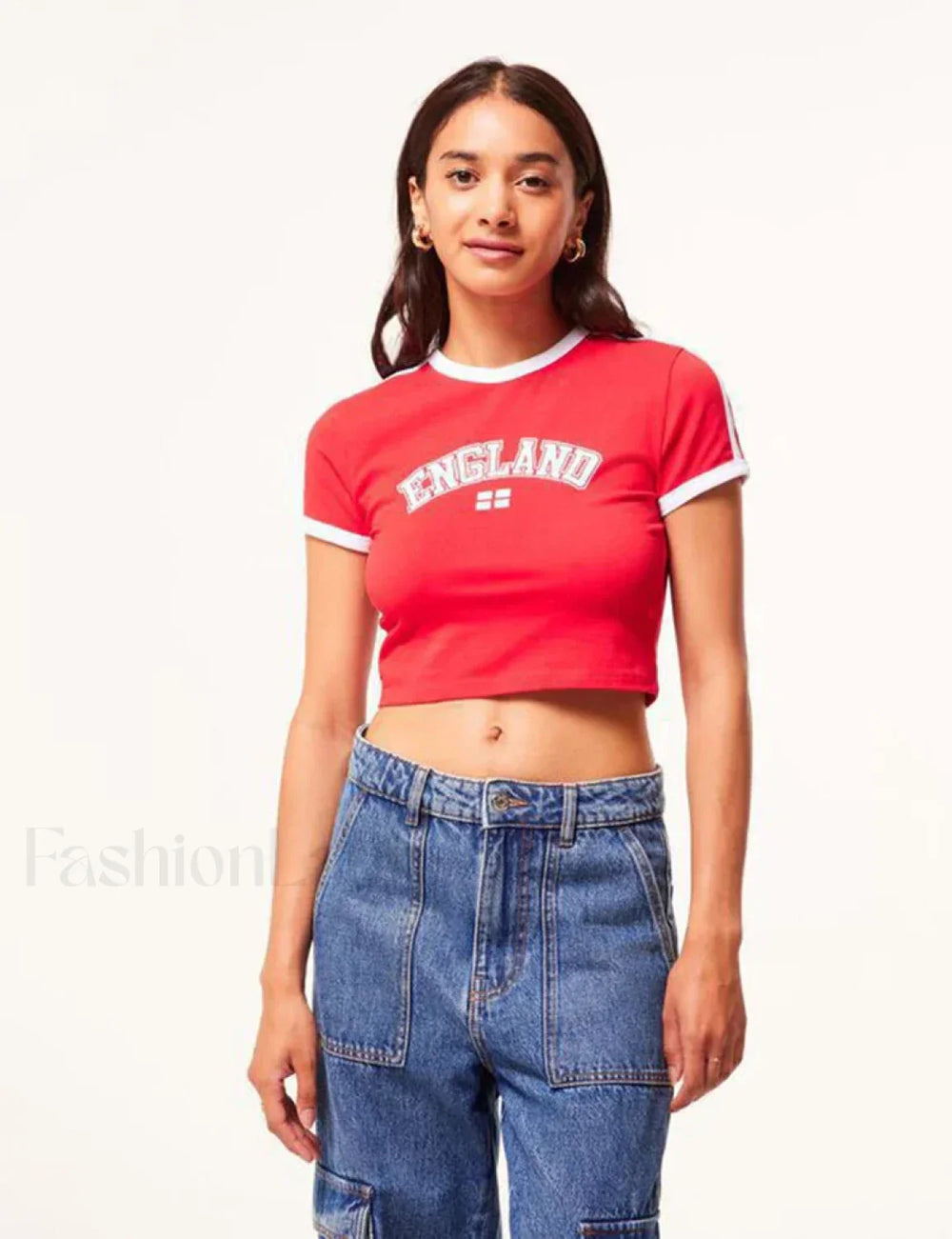 Sports Letter Print Gothic Grunge T Shirt Red / S