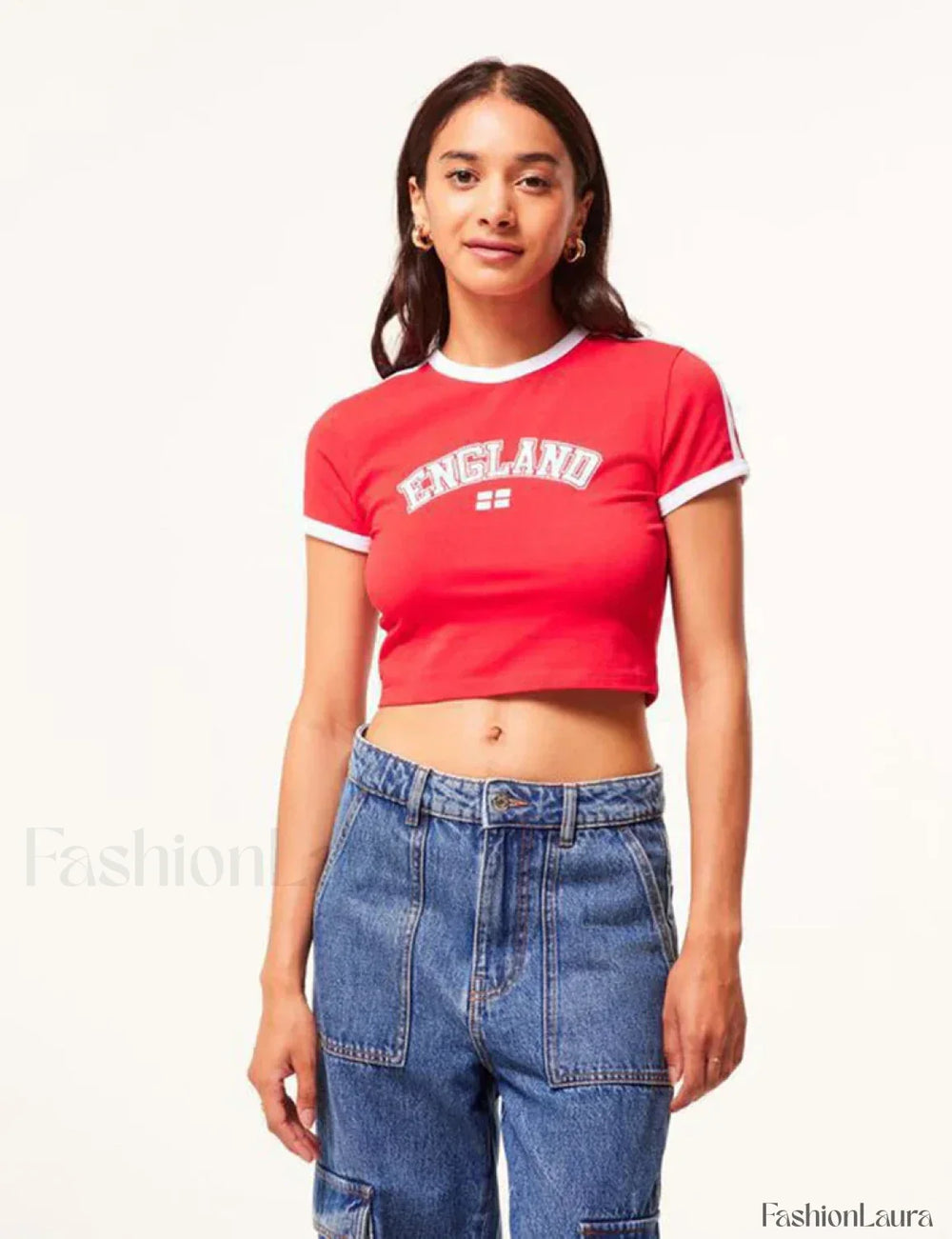 Sports Letter Print Gothic Grunge T Shirt Red / S
