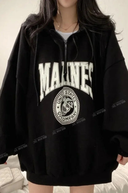 Spring Autumn Fashion Hoodie Black / M(40 50kg)