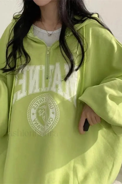 Spring Autumn Fashion Hoodie Green / M(40 50kg)