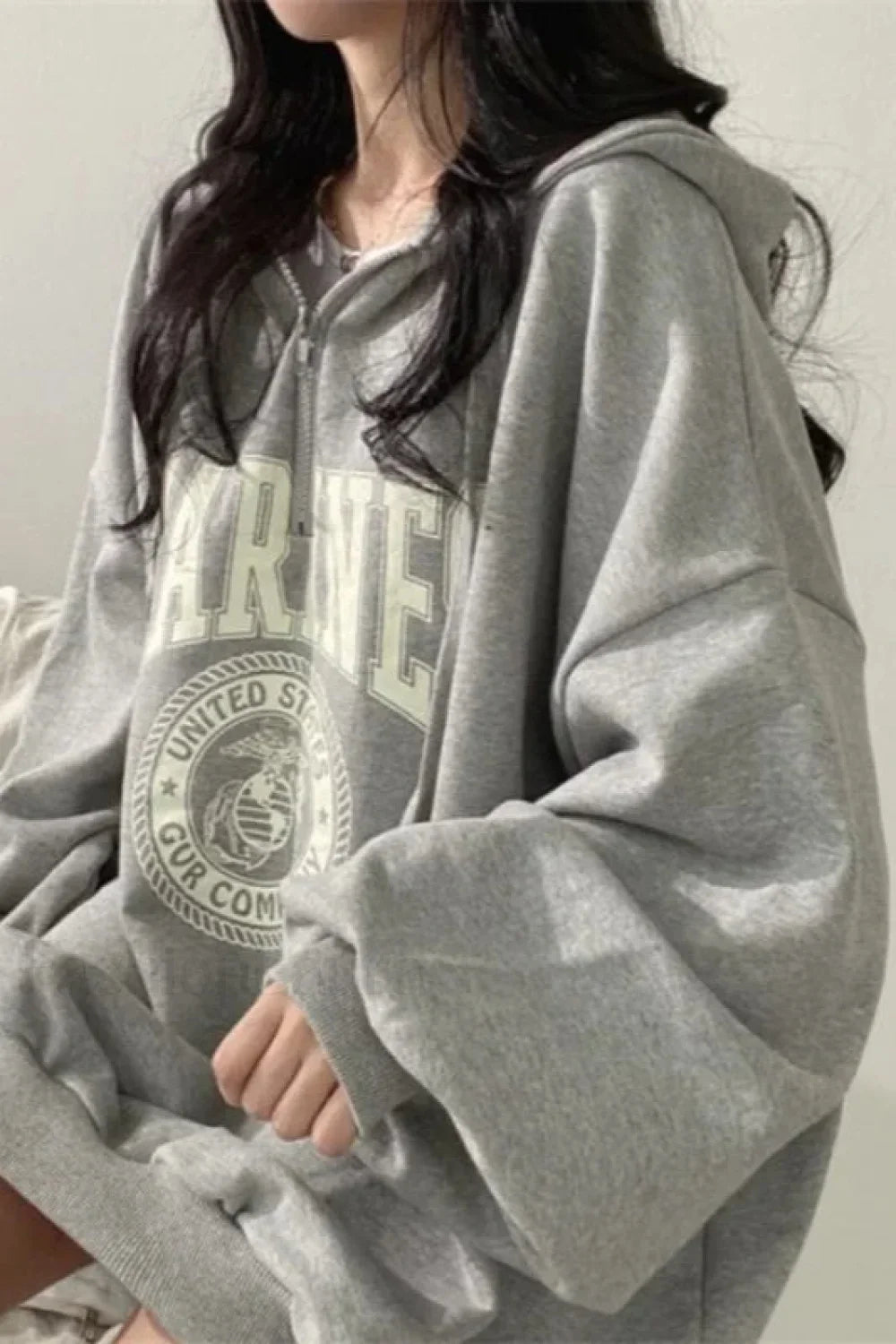 Spring Autumn Fashion Hoodie Grey / M(40 50kg)