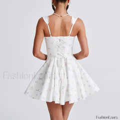 Square Collar Chic Floral Dress