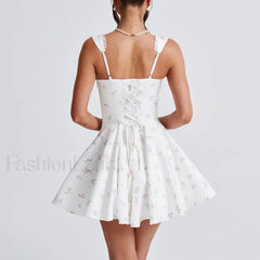 Square Collar Chic Floral Dress