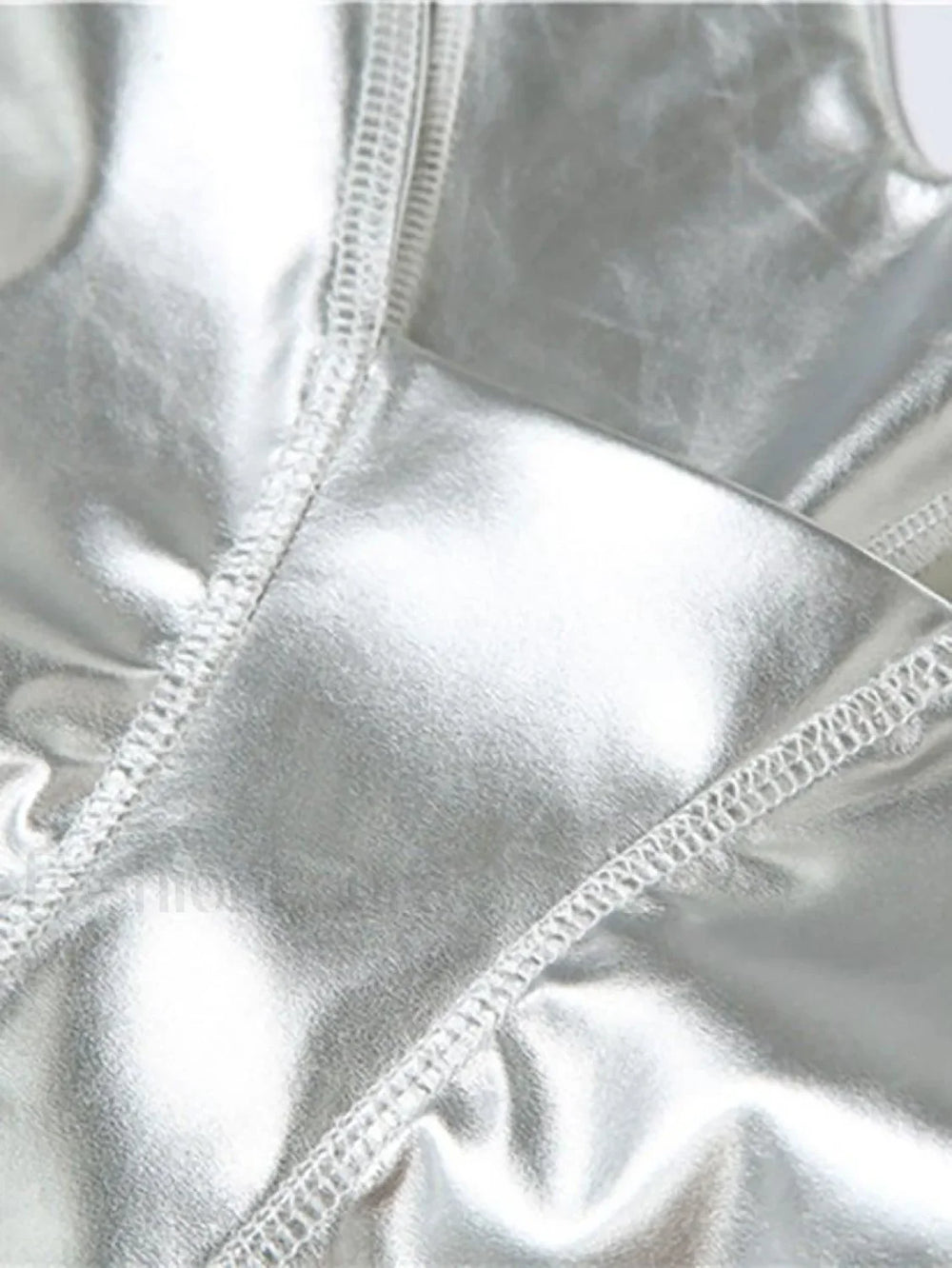 Stacked Low Waist Pu Pants Pants