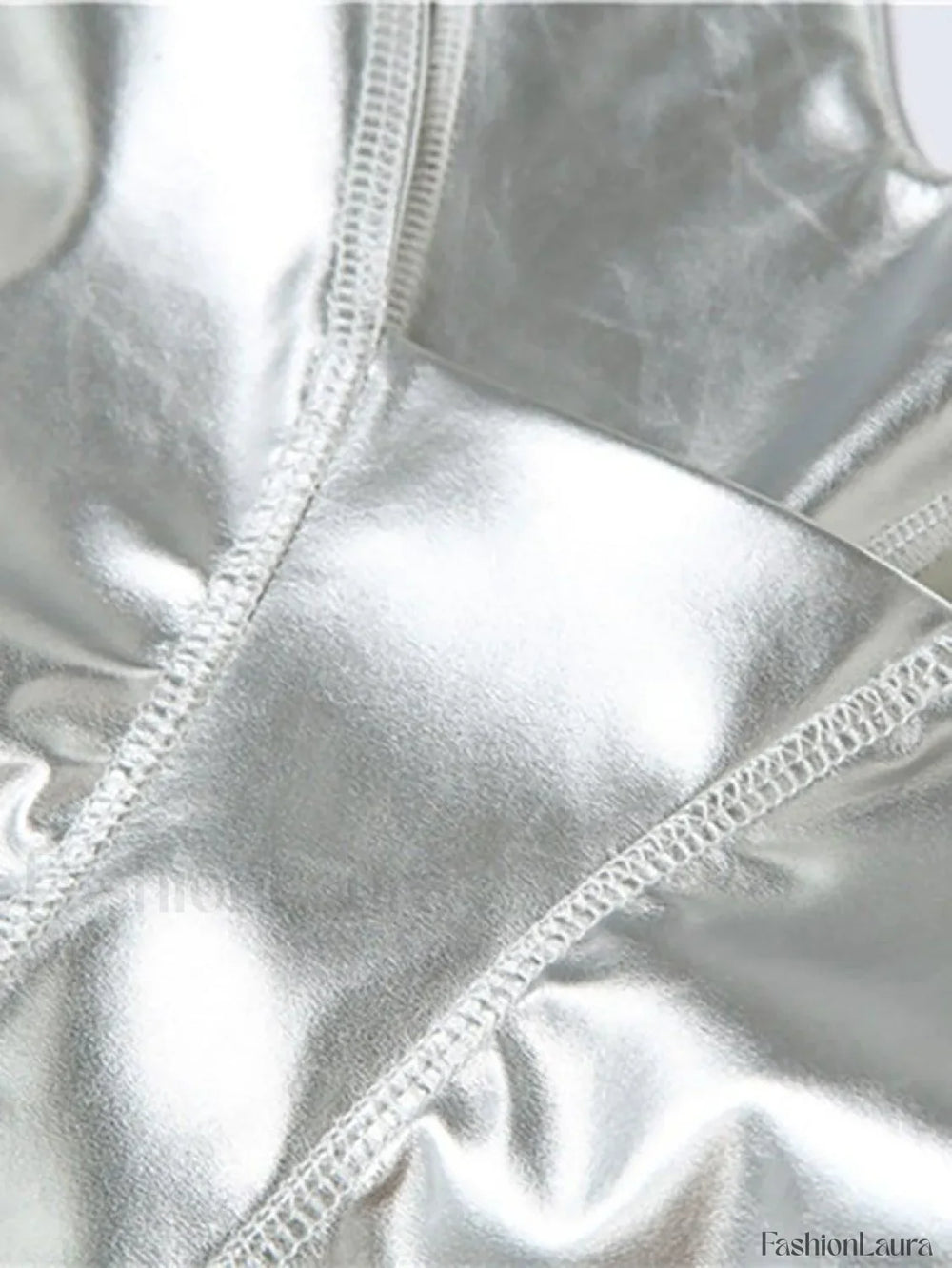 Stacked Low Waist Pu Pants Pants