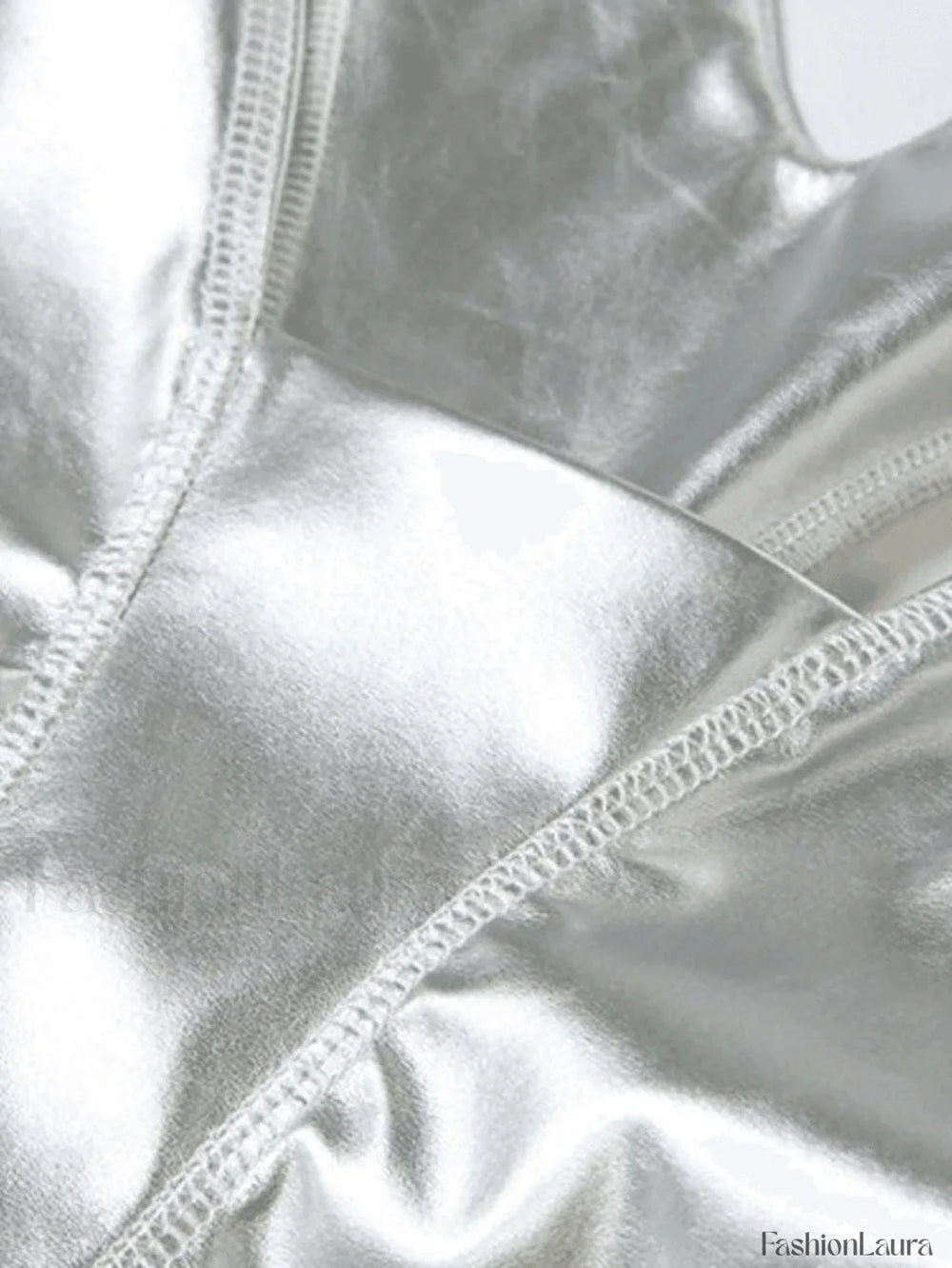 Stacked Low Waist Pu Pants Pants