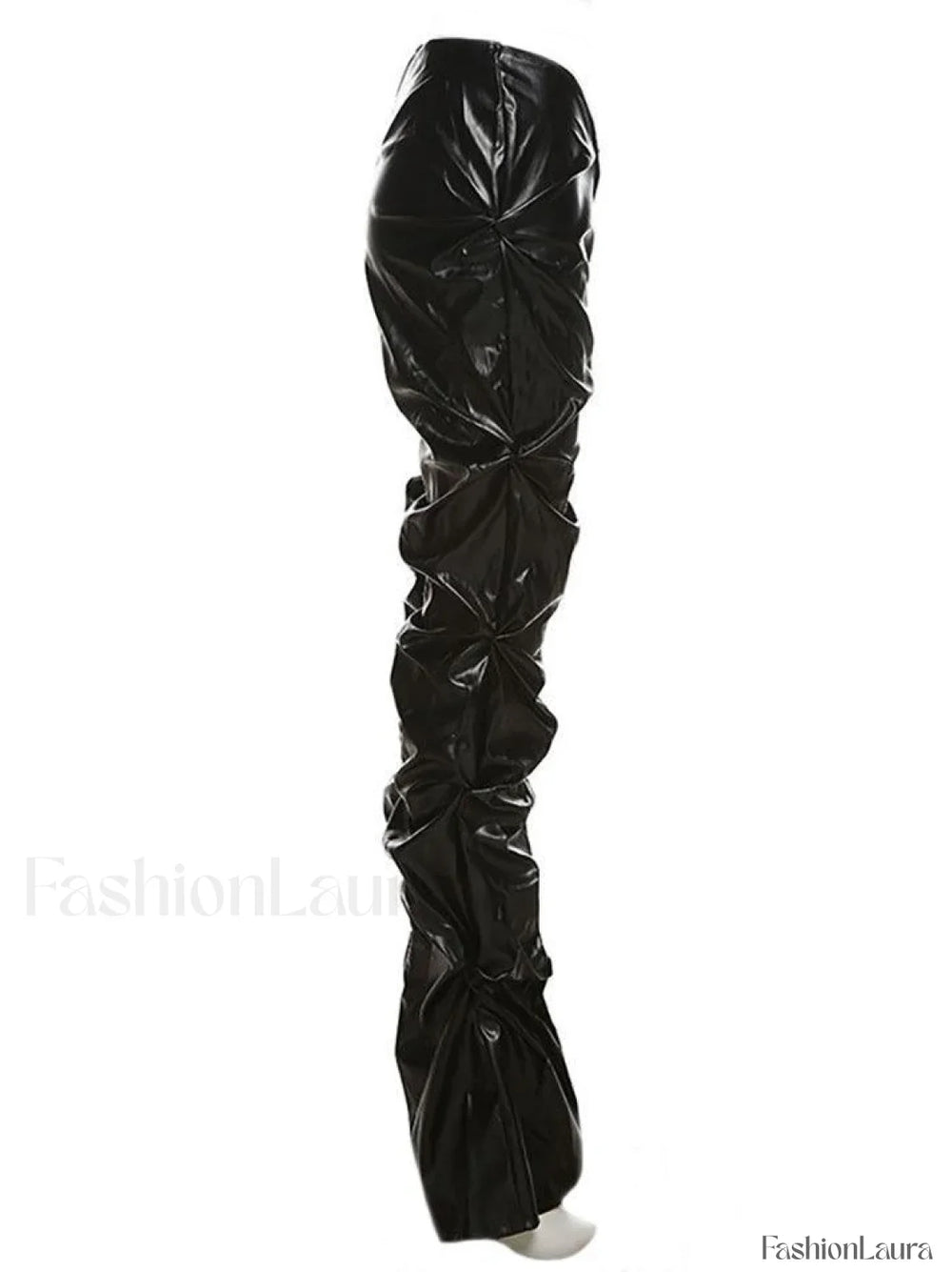 Stacked Low Waist Pu Pants Pants